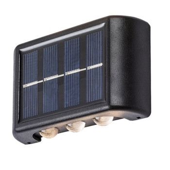 Rábalux Kangton fekete LED kültéri napelemes fali lámpa (RAB-77024) LED 1 izzós IP44