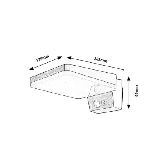 Rábalux Lasset fekete-fehér LED kültéri napelemes mozgásérzékelős fali lámpa (RAB-77078) LED 1 izzós IP54