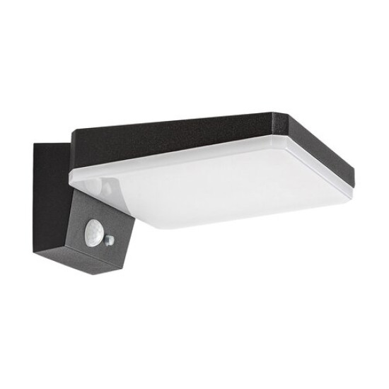 Rábalux Lasset fekete-fehér LED kültéri napelemes mozgásérzékelős fali lámpa (RAB-77078) LED 1 izzós IP54