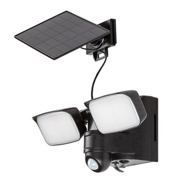 Rábalux Leszno fekete-fehér LED kültéri napelemes mozgásérzékelős fali lámpa (RAB-77091) LED 1 izzós IP54