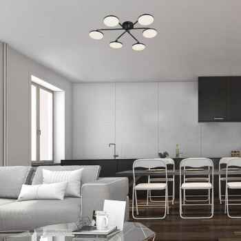 Rábalux Madi matt fekete LED mennyezeti lámpa (RAB-71063) LED 1 izzós IP20