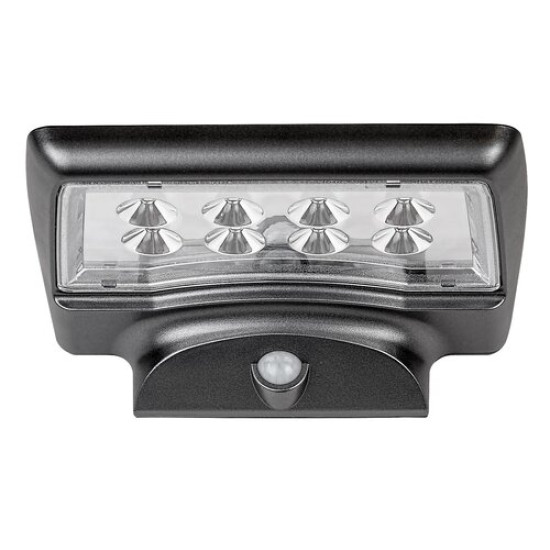 Rábalux Moselle fekete LED kültéri napelemes mozgásérzékelős fali lámpa (RAB-77014) LED 1 izzós IP44