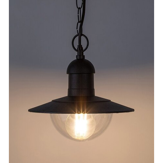 Rábalux Oslo fekete kültéri függesztett lámpa (RAB-8717) E27 1 izzós IP44
