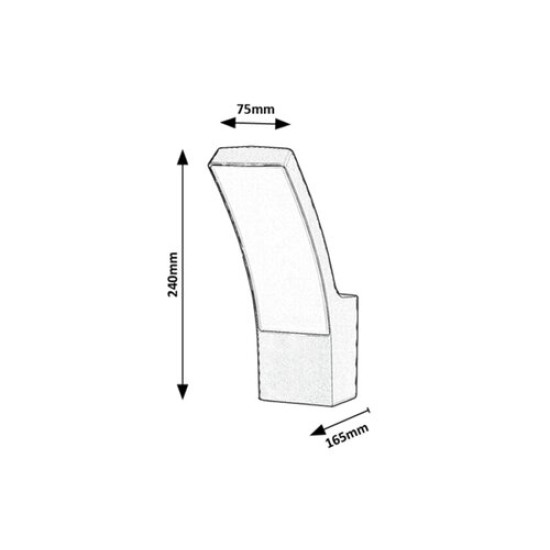 Rábalux Palanga antracit-fehér LED kültéri falikar (RAB-7504) LED 1 izzós IP44