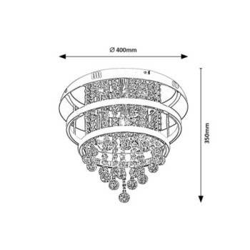 Rábalux Pallas króm-fehér csillár (RAB-2237) E14+LED 4 izzós IP20