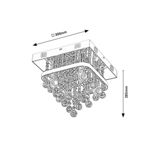 Rábalux Pallas króm-fehér csillár (RAB-2238) E14+LED 5 izzós IP20