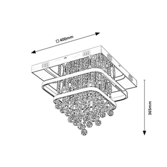 Rábalux Pallas króm-fehér csillár (RAB-2239) E14+LED 5 izzós IP20