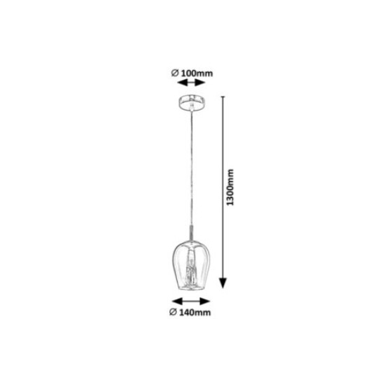 Rábalux Petunia króm-füstszínű függesztett lámpa (RAB-5252) E27 1 izzós IP20