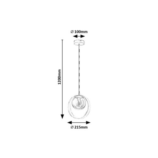 Rábalux Peyton bükk-füstszínű függesztett lámpa (RAB-72061) E14 1 izzós IP20