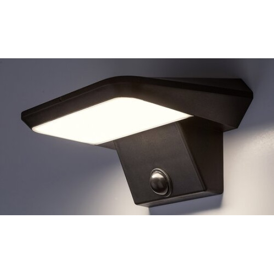 Rábalux Qesa fekete-fehér LED kültéri napelemes mozgásérzékelős fali lámpa (RAB-77005) LED 1 izzós IP44
