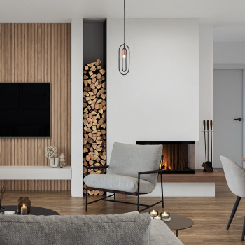 Rábalux Rovier matt fekete függesztett lámpa (RAB-72263) E27 1 izzós IP20