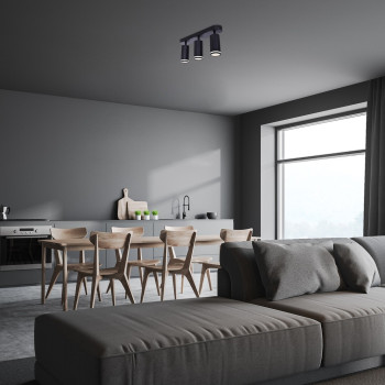 Rábalux Senobia fekete mennyezeti lámpa (RAB-73035) GU10 3 izzós IP20