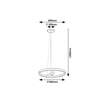 Rábalux Thrac csiszolt alumínium LED függesztett lámpa (RAB-72223) LED 1 izzós IP20