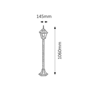 Rábalux Toscana antik arany kültéri állólámpa (RAB-8395) E27 1 izzós IP43