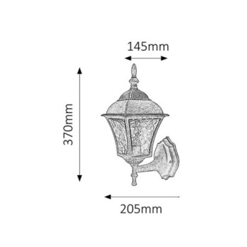 Rábalux Toscana antik ezüst kültéri falikar (RAB-8397) E27 1 izzós IP43