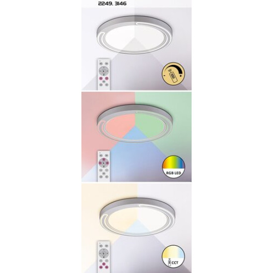 Rábalux Triton szürke-fehér LED mennyezeti lámpa (RAB-2249) LED 1 izzós IP20
