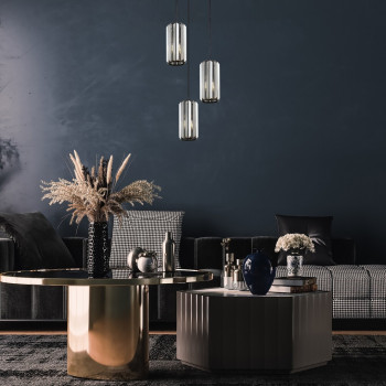 Rábalux Veness matt fekete függesztett lámpa (RAB-72255) E27 3 izzós IP20