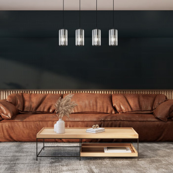 Rábalux Veness matt fekete függesztett lámpa (RAB-72256) E27 4 izzós IP20