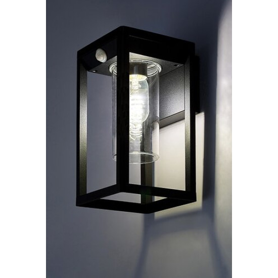 Rábalux Zernest  fekete kültéri mozgásérzékelős fali lámpa (RAB-77086) E27 1 izzós IP54