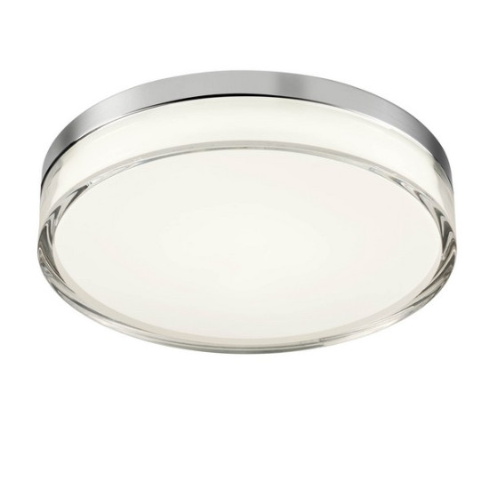 Redo Frisbi króm-fehér vízvédett fürdőszobai LED mennyezeti lámpa (RED-01-3728) LED 1 izzós IP44