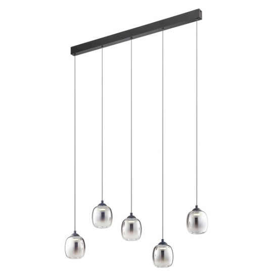 Redo Khadi fekete-füstszínű  LED függesztett lámpa (RED-01-3490) LED 1 izzós IP20