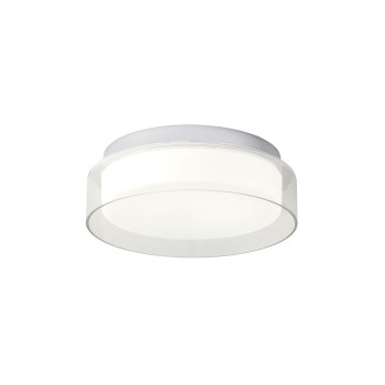 Redo Naji króm-fehér-átlátszó LED fürdőszobai mennyezeti lámpa (RED-01-1453) LED 1 izzós IP44
