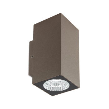 Redo Quad sötétbarna LED kültéri fali lámpa (RED-90089) LED 2 izzós IP65