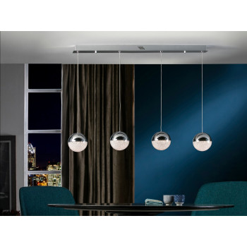 SCHULLER SPHERE króm LED függesztett lámpa (SCH-793635) LED 4 izzós IP20