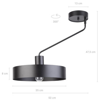 Sigma Jumbo fekete mennyezeti lámpa (SIG-31529) E27 1 izzós IP20