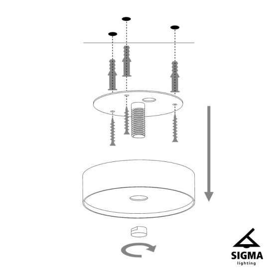Sigma Jumbo fekete mennyezeti lámpa (SIG-31529) E27 1 izzós IP20