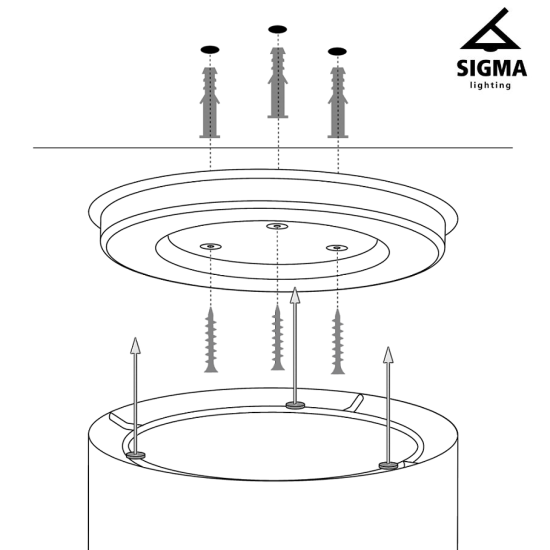 Sigma Soft fekete-fehér mennyezeti lámpa (SIG-40652) E27 2 izzós IP20