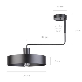 Sigma Vasco fekete mennyezeti lámpa (SIG-31549) E27 1 izzós IP20