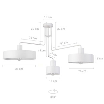 Sigma Vasco fehér mennyezeti lámpa (SIG-31554) E27 3 izzós IP20