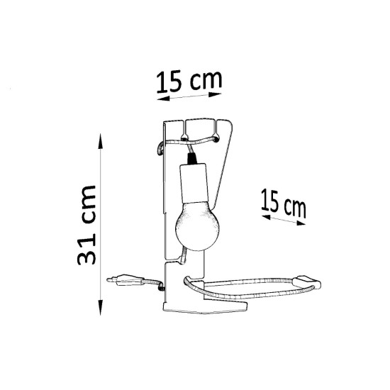 Sollux Arby fekete asztali lámpa (SOL-SL.0880) E27 1 izzós IP20