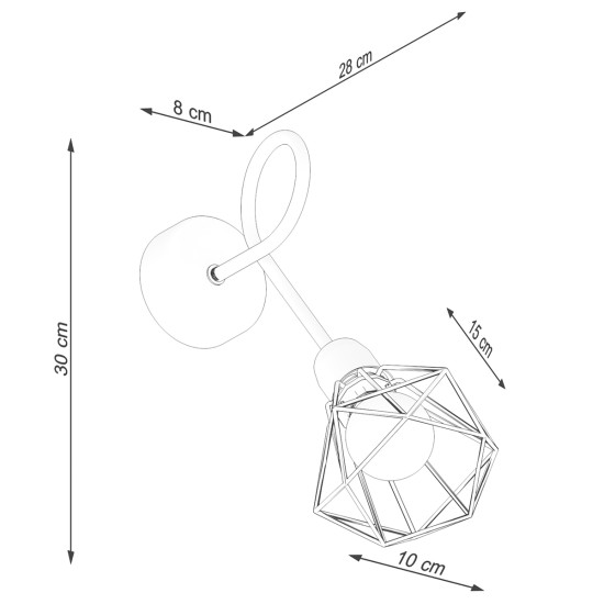 Sollux Artemis 1S fekete falikar (SOL-SL.1108) E14 1 izzós IP20
