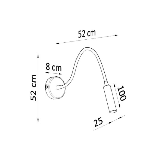 Sollux Axil fekete falikar (SOL-SL.0910) G9 1 izzós IP20