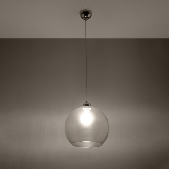 Sollux Ball átlátszó függesztett lámpa (SOL-SL.0248) E27 1 izzós IP20