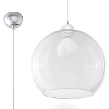 Sollux Ball átlátszó függesztett lámpa (SOL-SL.0248) E27 1 izzós IP20