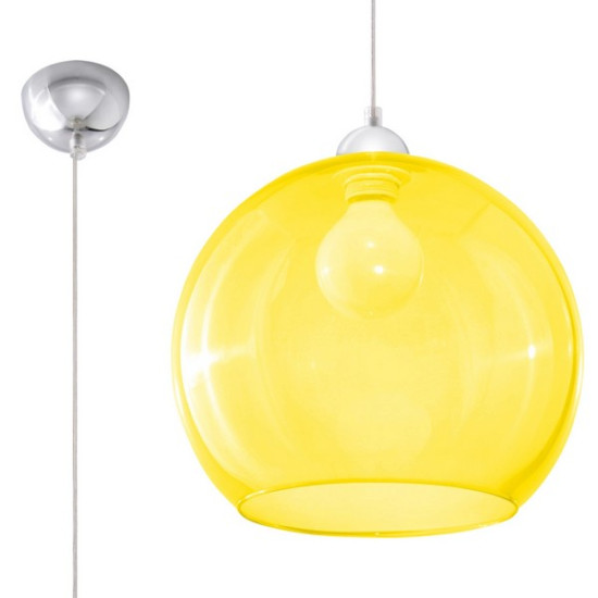 Sollux Ball sárga függesztett lámpa (SOL-SL.0252) E27 1 izzós IP20