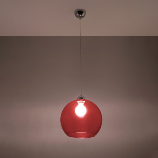 Sollux Ball piros függesztett lámpa (SOL-SL.0253) E27 1 izzós IP20