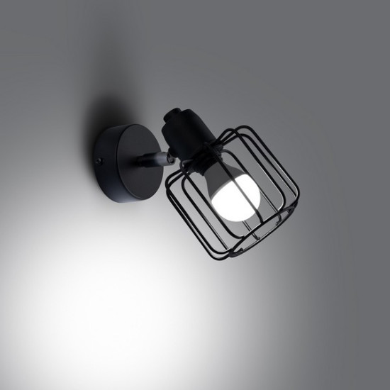Sollux Beluci 1 fekete falikar (SOL-SL.1114) E14 1 izzós IP20