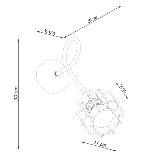 Sollux Beluci 1S fekete falikar (SOL-SL.1117) E14 1 izzós IP20