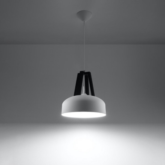 Sollux Casco fehér-fekete függesztett lámpa (SOL-SL.0387) E27 1 izzós IP20