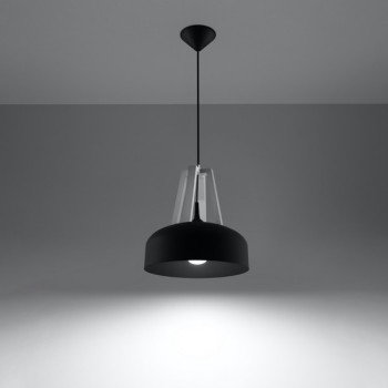 Sollux Casco fekete-fehér függesztett lámpa (SOL-SL.0389) E27 1 izzós IP20