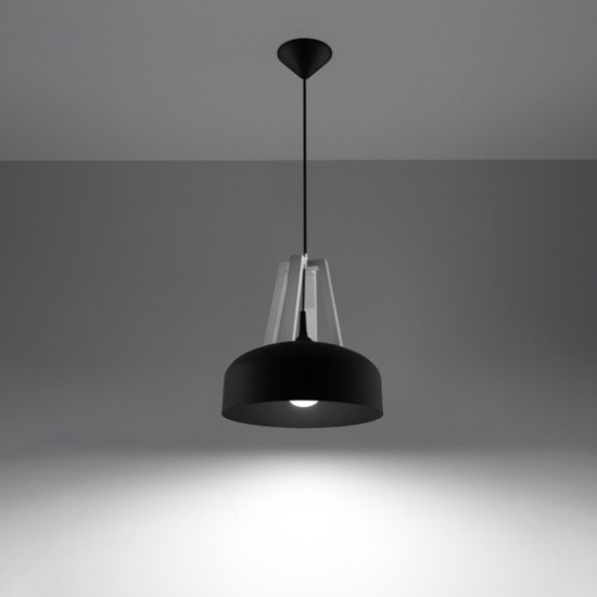 Sollux Casco fekete-fehér függesztett lámpa (SOL-SL.0389) E27 1 izzós IP20