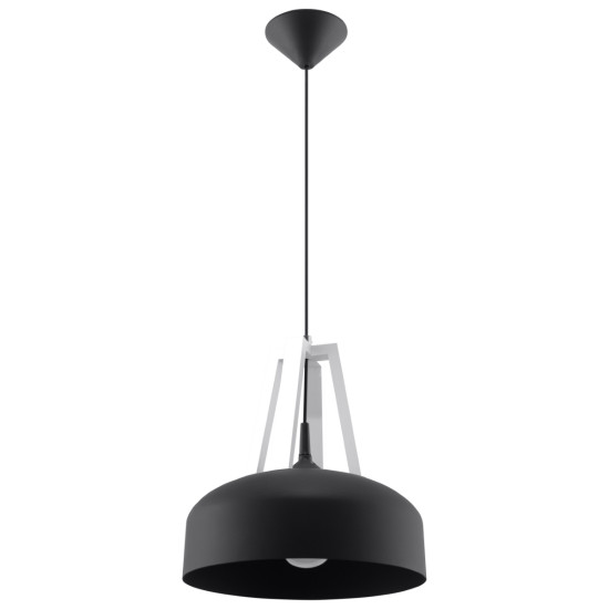 Sollux Casco fekete-fehér függesztett lámpa (SOL-SL.0389) E27 1 izzós IP20