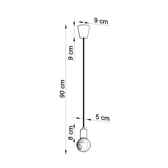 Sollux Diego 1 sárga függesztett lámpa (SOL-SL.0578) E27 1 izzós IP20