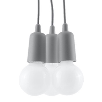 Sollux Diego 3 szürke függesztett lámpa (SOL-SL.0576) E27 3 izzós IP20