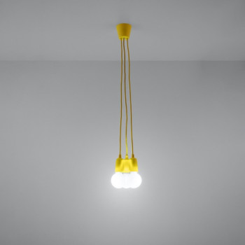 Sollux Diego 3 sárga függesztett lámpa (SOL-SL.0579) E27 3 izzós IP20