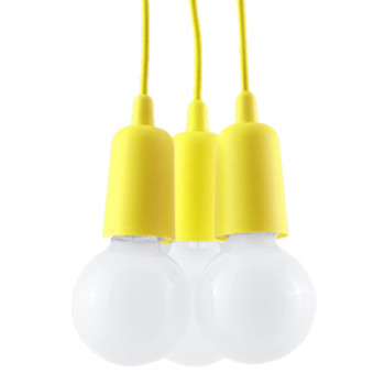 Sollux Diego 3 sárga függesztett lámpa (SOL-SL.0579) E27 3 izzós IP20